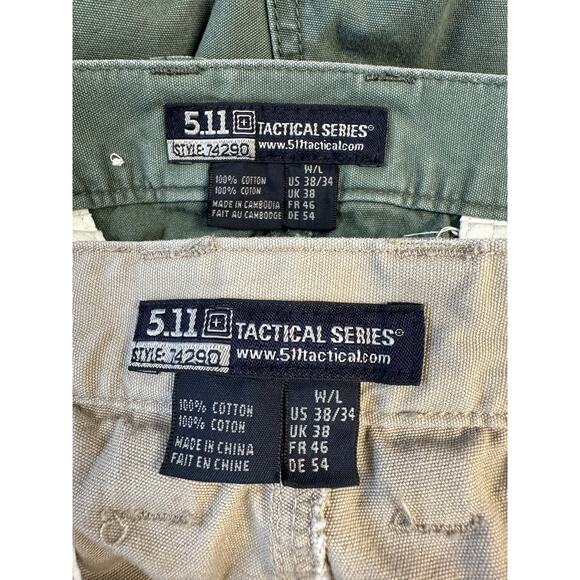 Lot of 2  5.11 Tactical Men Cargo Pants Tan Green 38/34 Tactical Series 74290 - Picture 7 of 7
